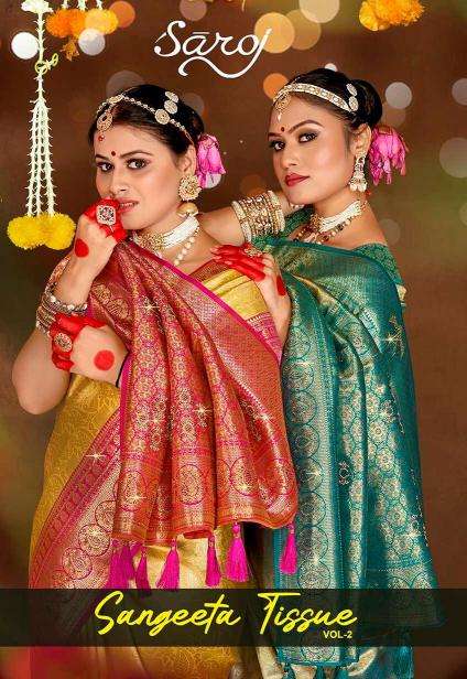 Saroj Sangeeta tissue swarovski vol.2 Saree manufacturers in Surat