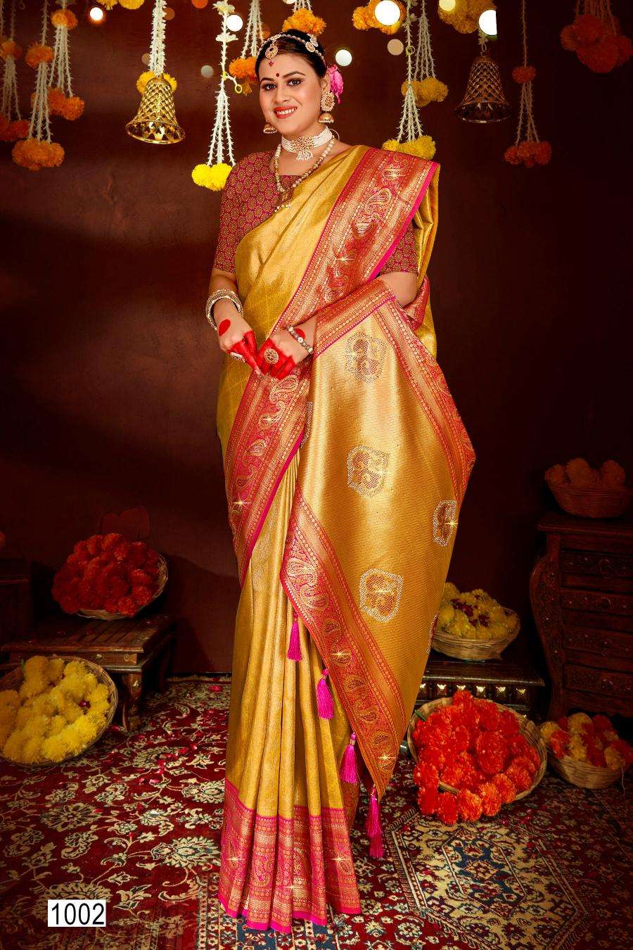 Saroj Sangeeta tissue swarovski vol.3 Saree wholesale market