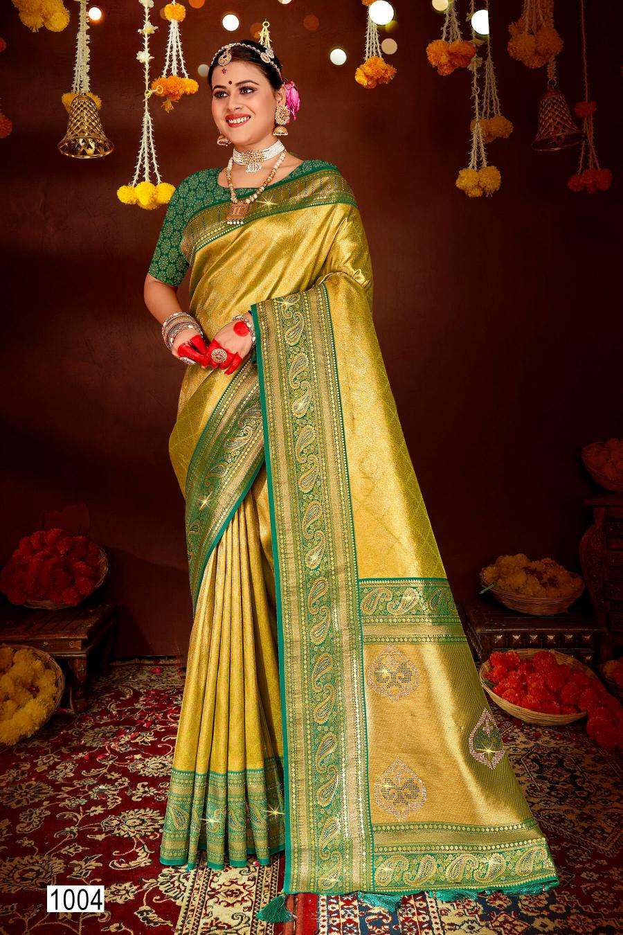 Saroj Sangeeta tissue swarovski vol.3 Saree wholesale market