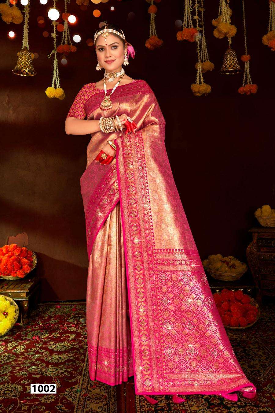 Saroj Sangeeta tissue swarovski vol.4 Wholesale saree dealers in Surat