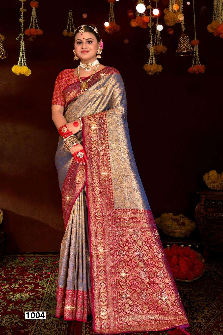 Saroj Sangeeta tissue swarovski vol.4 Wholesale saree dealers in Surat