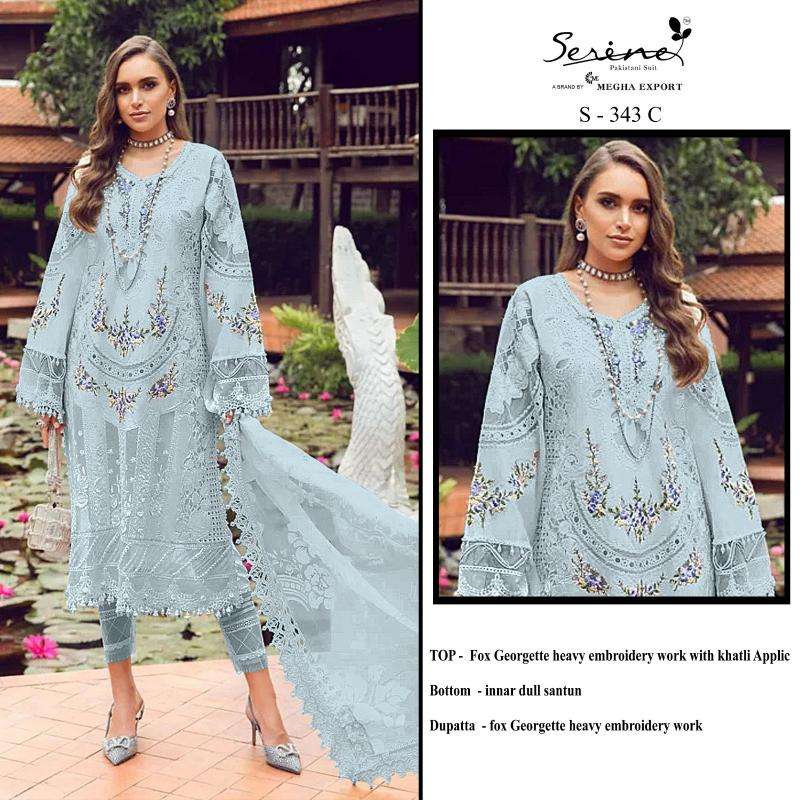 Serine S 343 Fox Georgette Pakistani designer suits in Heydrabad