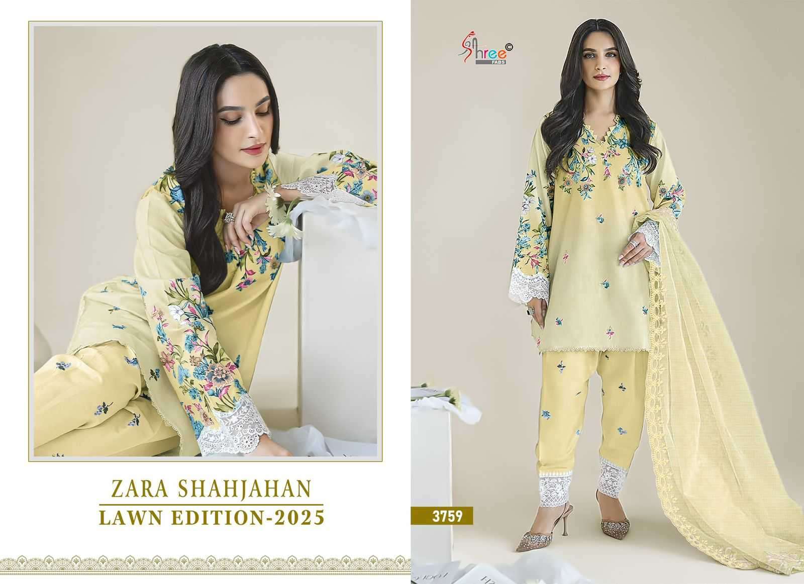 Shree Fab Zara Shahjahan Lawn Edition 25 Pakistani suits for wedding in Mumbai