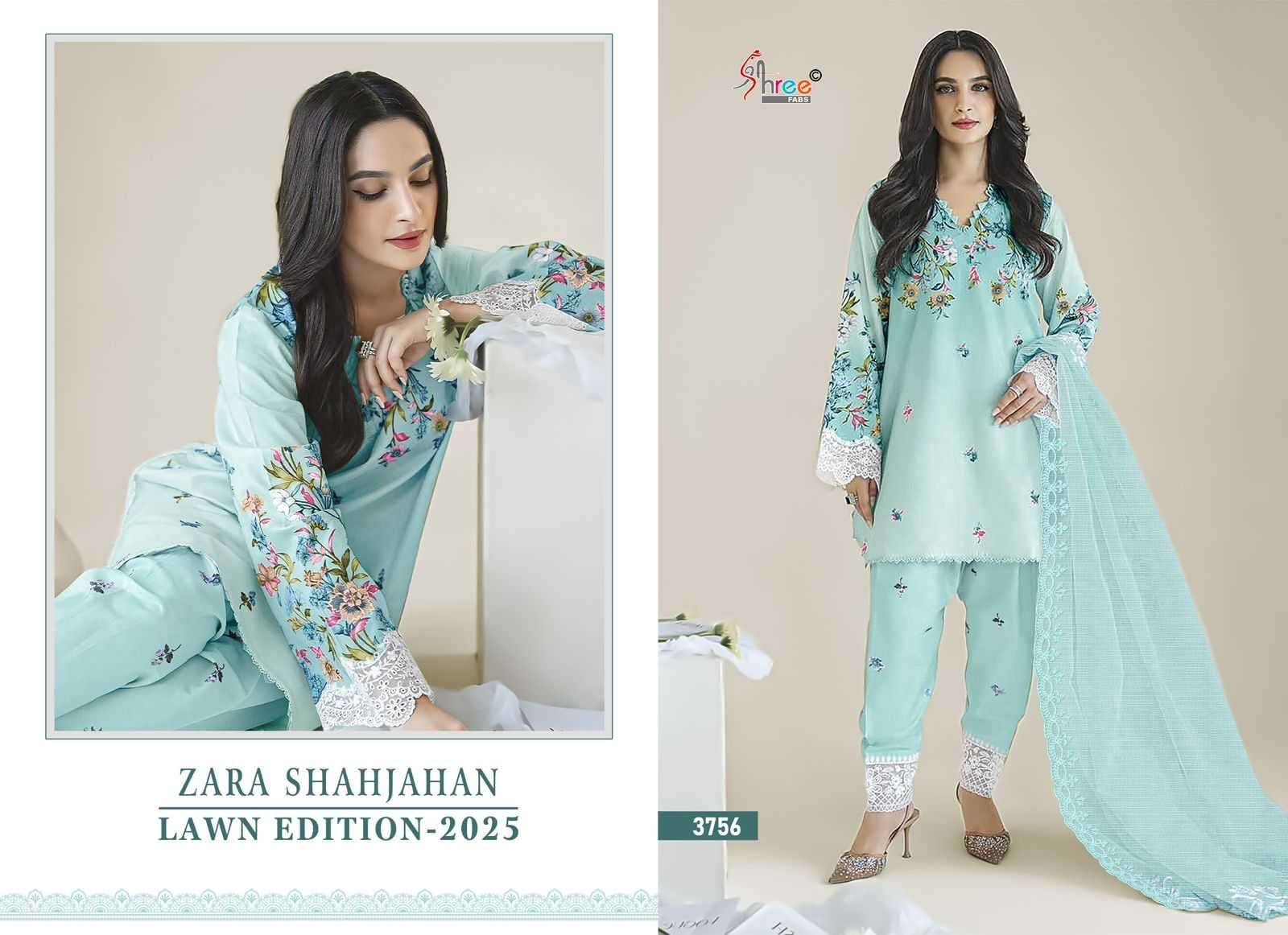 Shree Fab Zara Shahjahan Lawn Edition 25 Pakistani suits for wedding in Mumbai