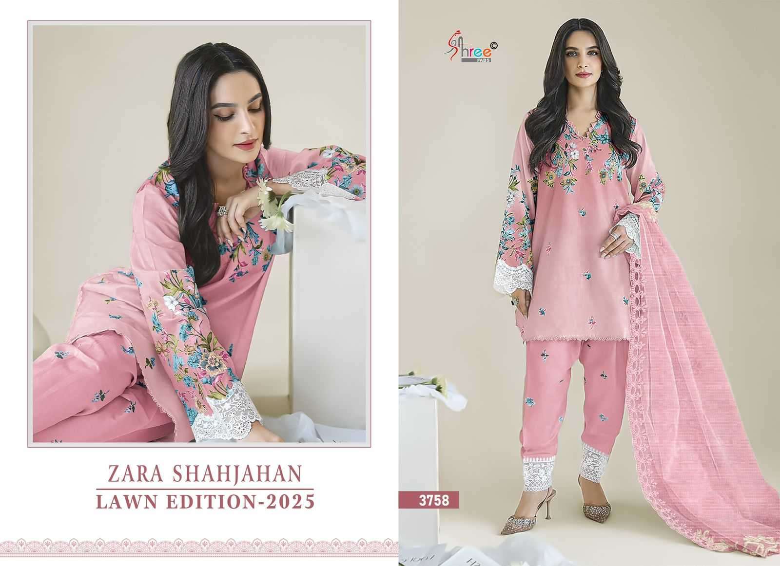 Shree Fab Zara Shahjahan Lawn Edition 25 Pakistani suits for wedding in Mumbai