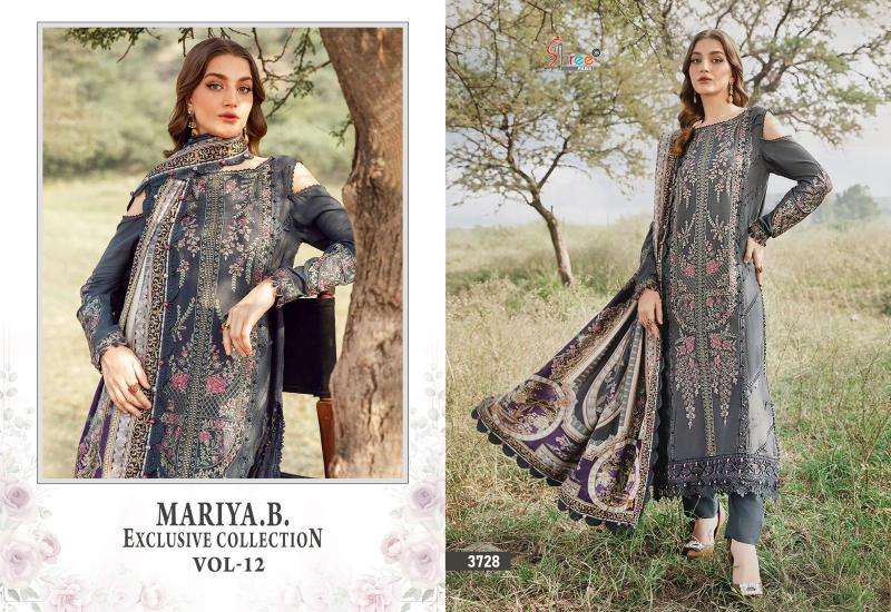 Shree Mariya B Exclusive Collection Vol 12 Chiffon Dupatta Pakistani lawn suits in Mumbai