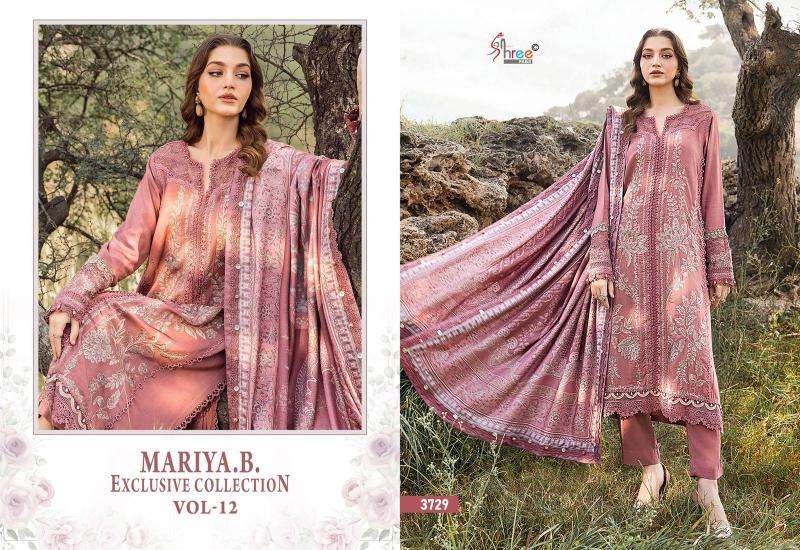 Shree Mariya B Exclusive Collection Vol 12 Chiffon Dupatta Pakistani lawn suits in Mumbai