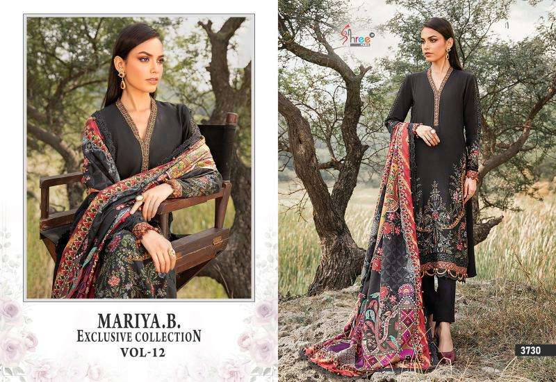 Shree Mariya B Exclusive Collection Vol 12 Chiffon Dupatta Pakistani lawn suits in Mumbai