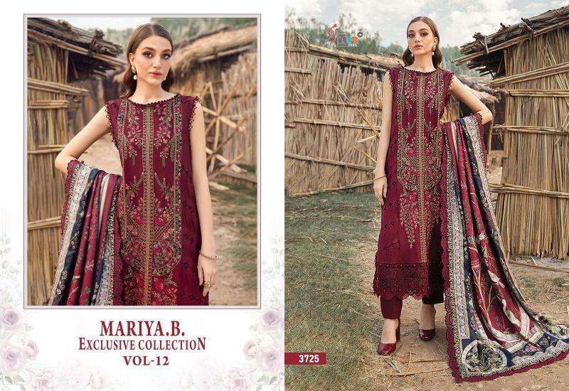 Shree Mariya B Exclusive Collection Vol 12 Chiffon Dupatta Pakistani lawn suits in Mumbai