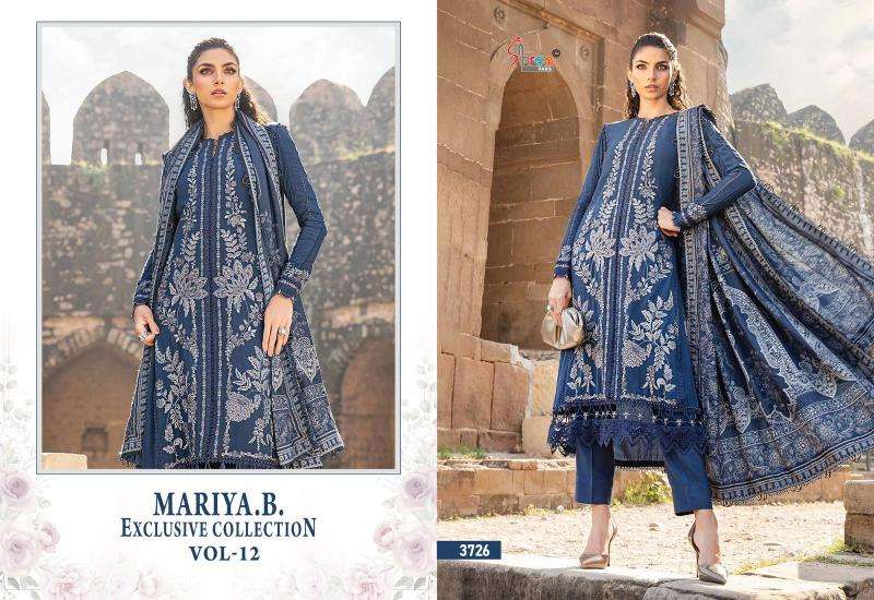 Shree Mariya B Exclusive Collection Vol 12 Chiffon Dupatta Pakistani lawn suits in Mumbai