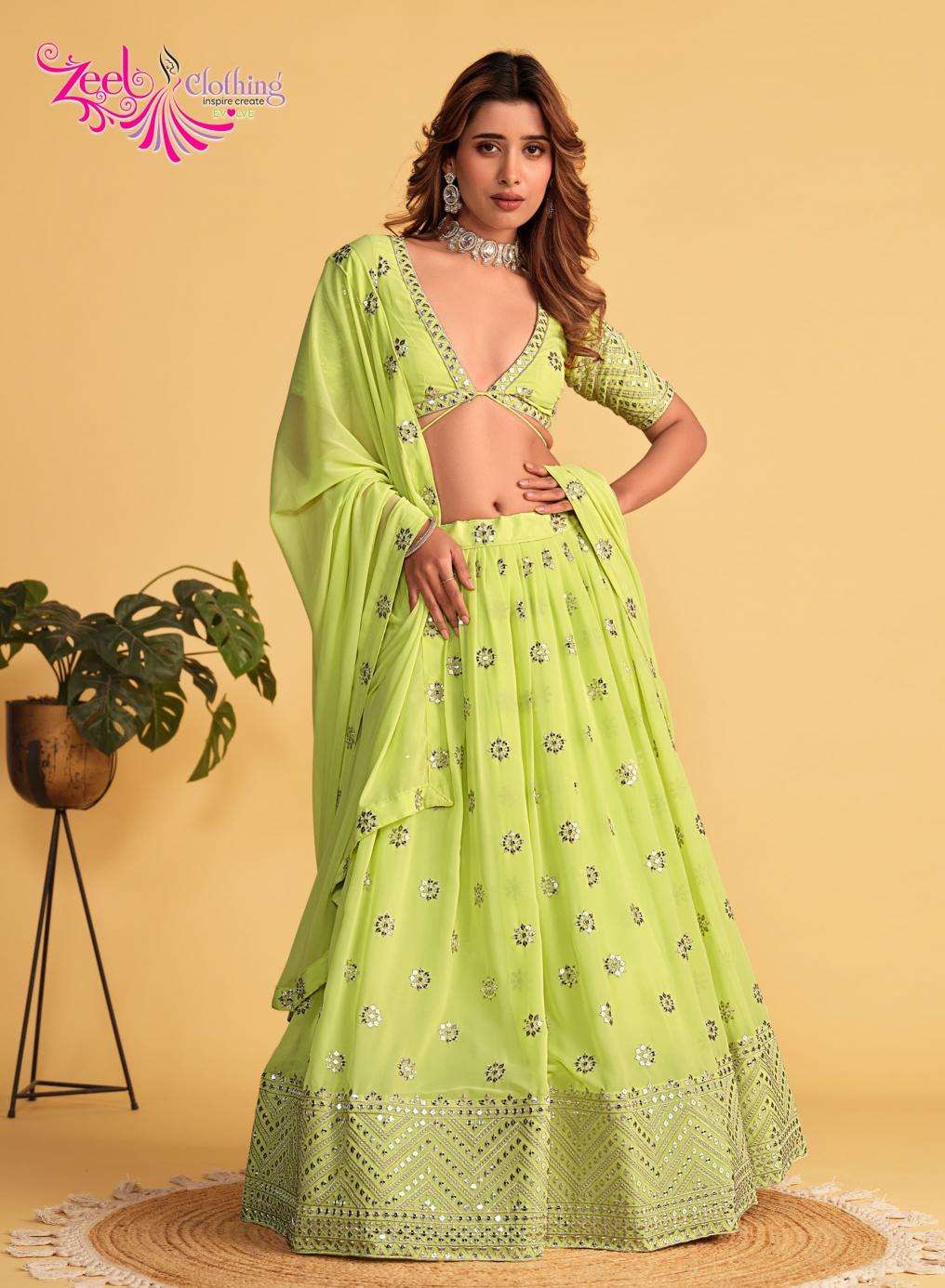 Zeel Clothing Antique Aura lehenga Choli online shopping Chennai