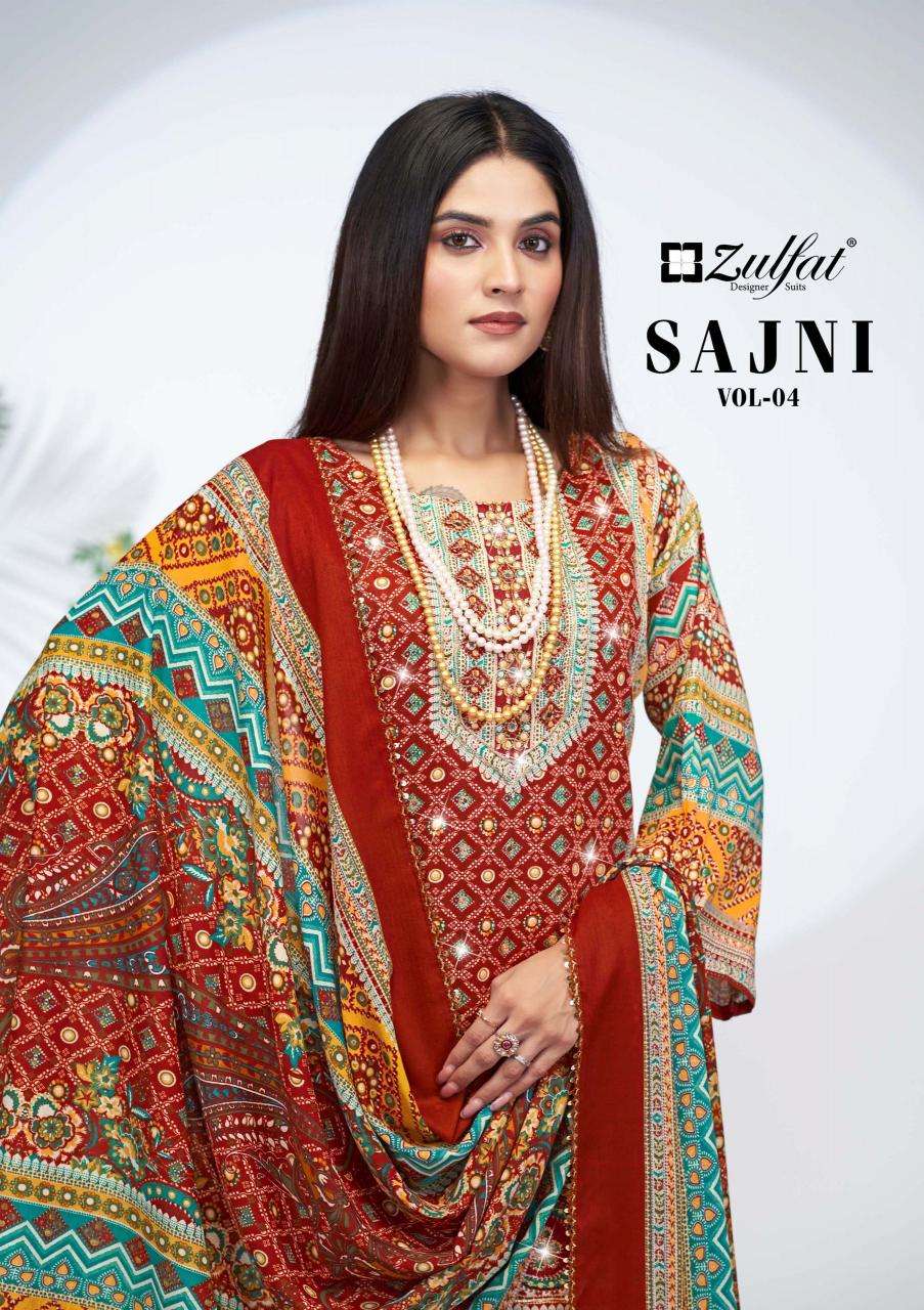 Zulfat Sajni Vol 4 Wholesale cotton dress materials