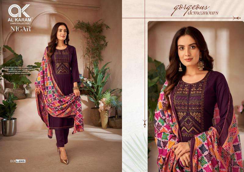 AlKaram Nigar Vol-4 wholesale dress material market in ahmedabad