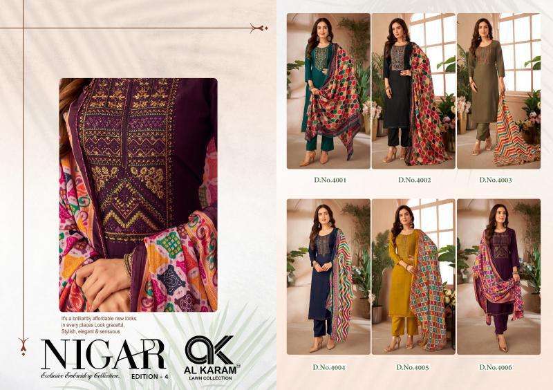 AlKaram Nigar Vol-4 wholesale dress material market in ahmedabad