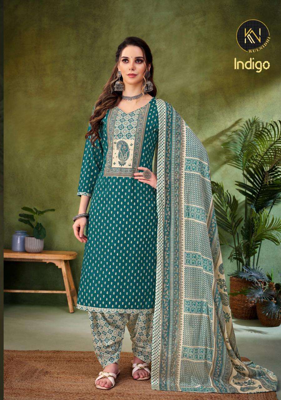 Alok Kulnidhi Indigo wholesale dress materials online