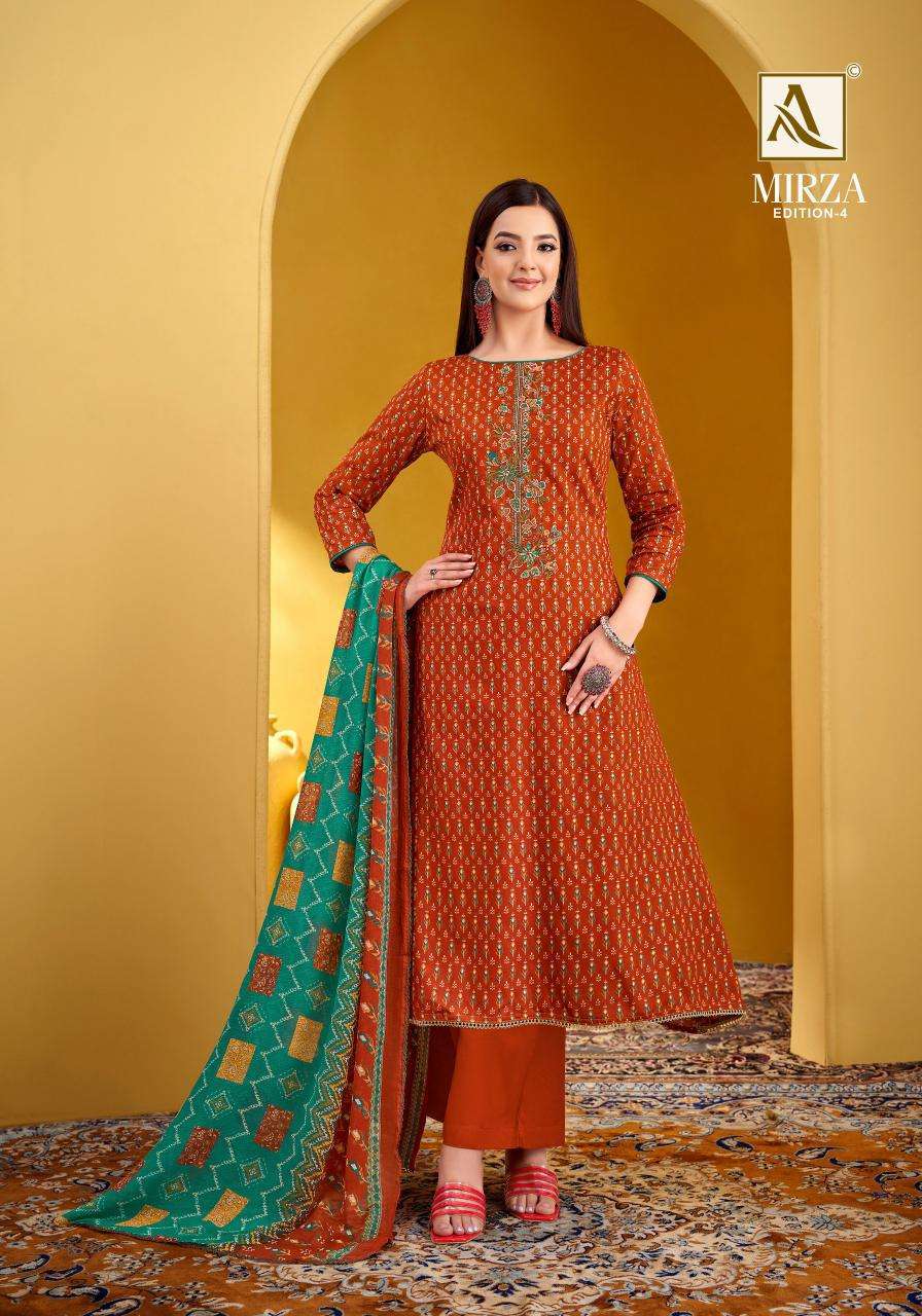 Alok Mirza Vol 4 wholesale dress material in ahmedabad