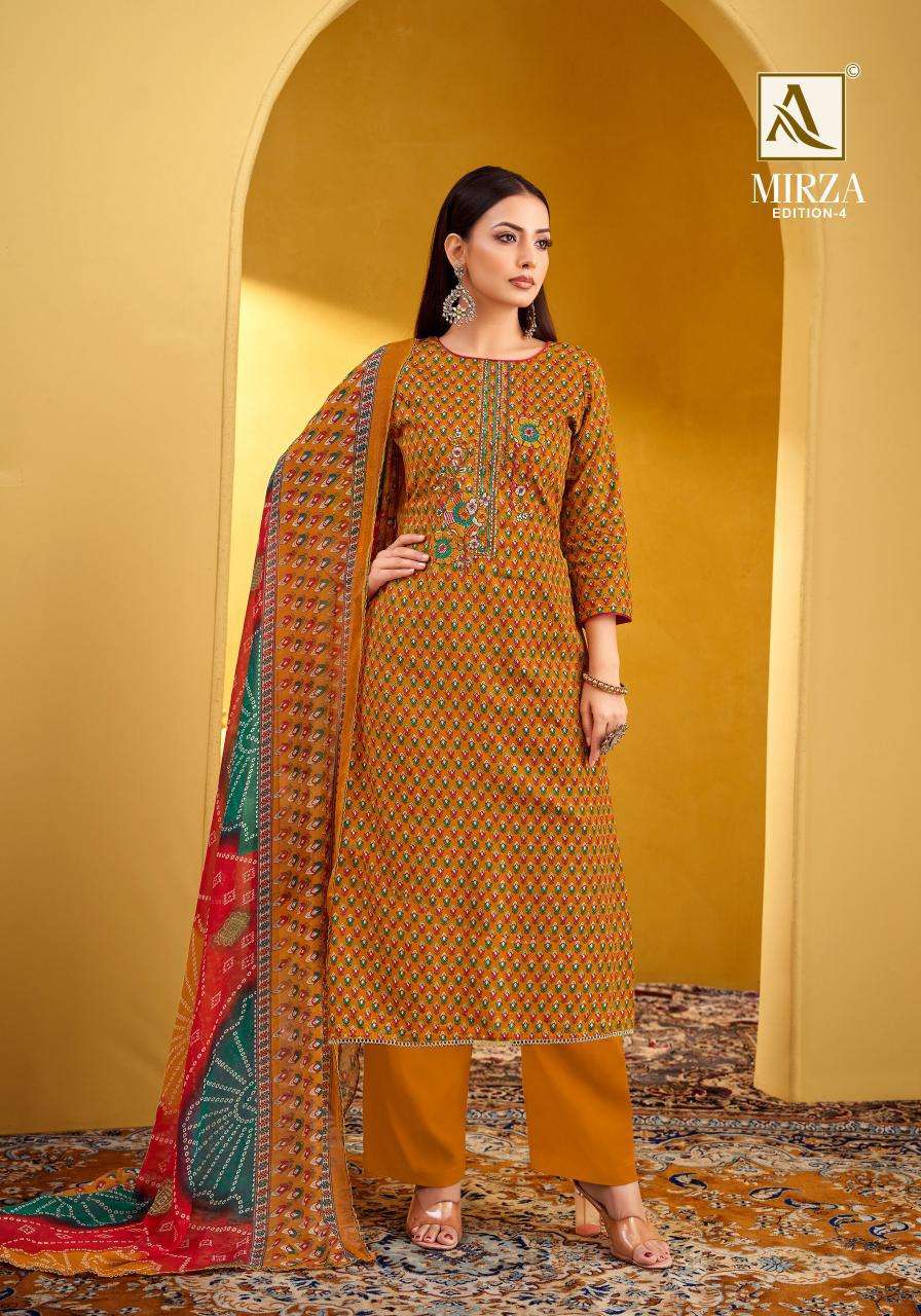 Alok Mirza Vol 4 wholesale dress material in ahmedabad