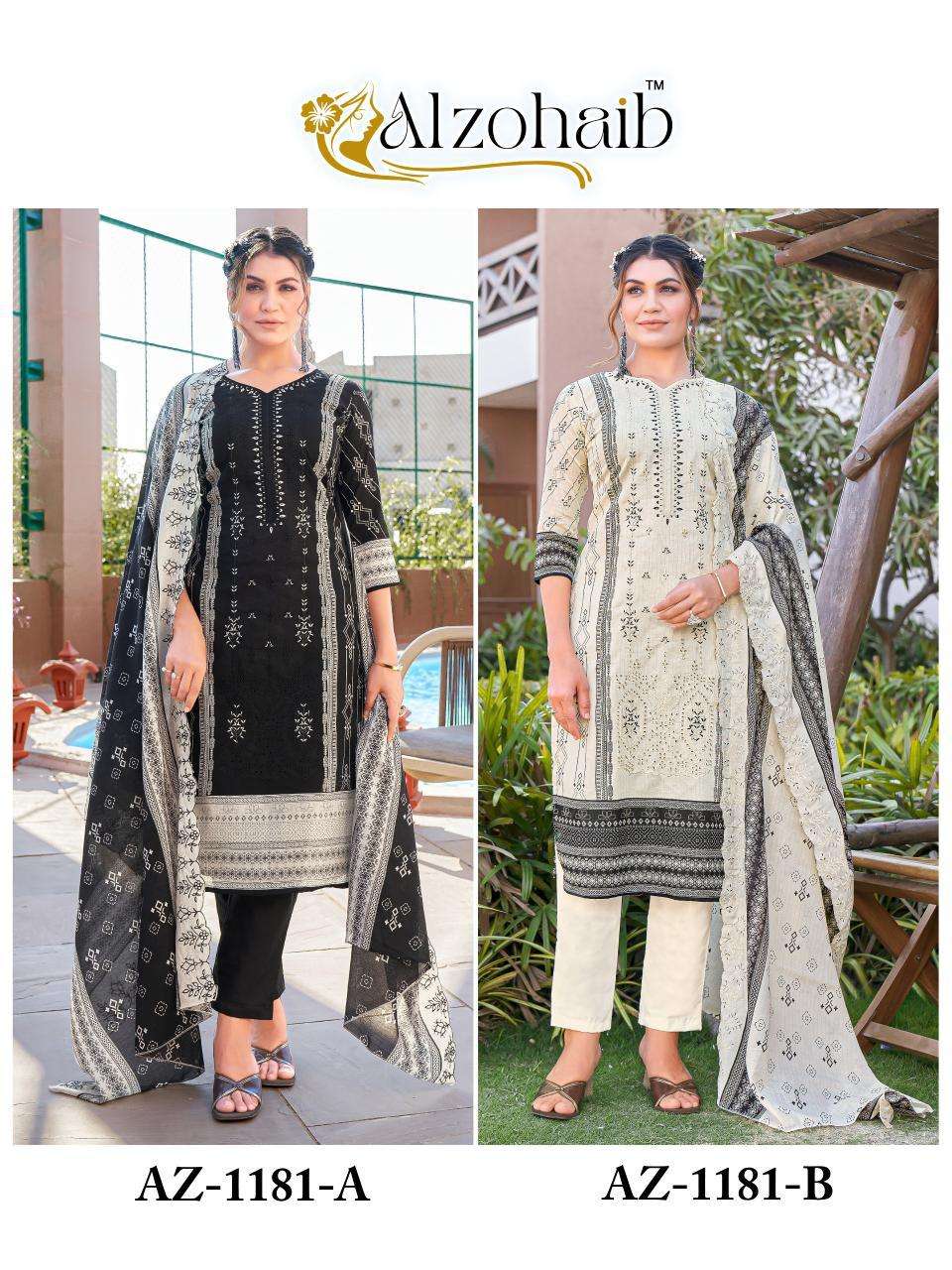 Alzohaib Az 1181 A And B salwar kameez wholesale