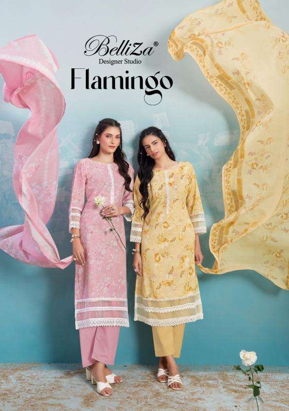 Belliza Flamingo dress materials surat