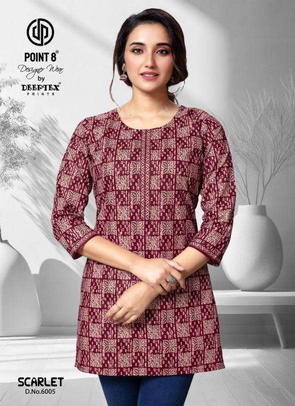 Deeptex Scarlet Vol-6 Short Tops wholesale kurti dealer