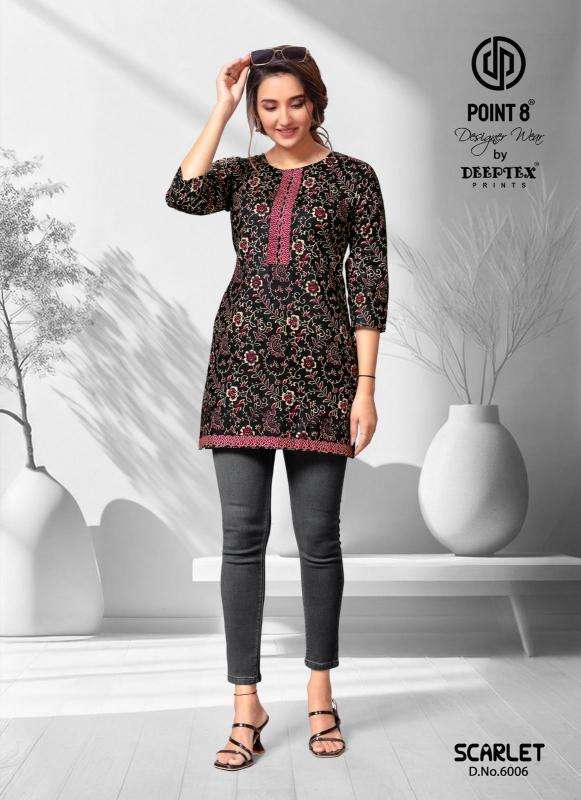 Deeptex Scarlet Vol-6 Short Tops wholesale kurti dealer