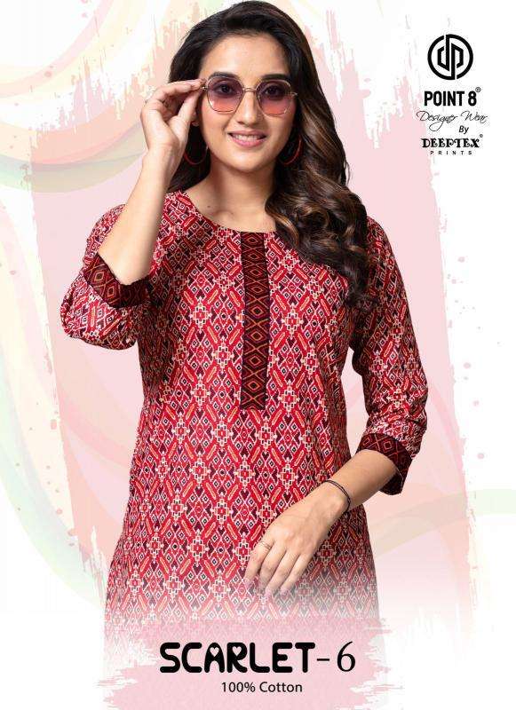 Deeptex Scarlet Vol-6 Short Tops wholesale kurti dealer