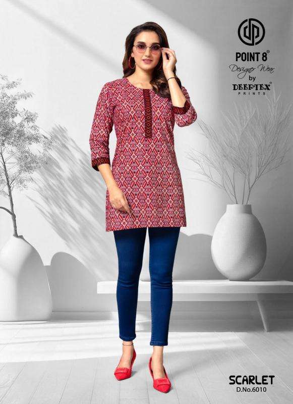 Deeptex Scarlet Vol-6 Short Tops wholesale kurti dealer