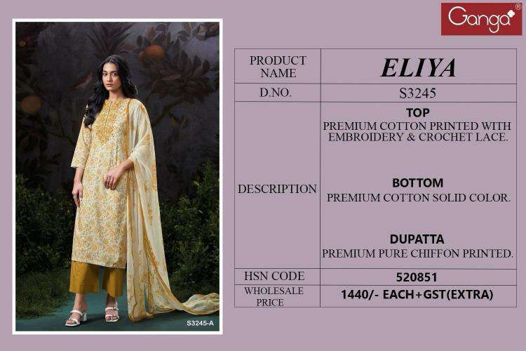 Ganga Eliya 3245 wholesale salwar kameez surat