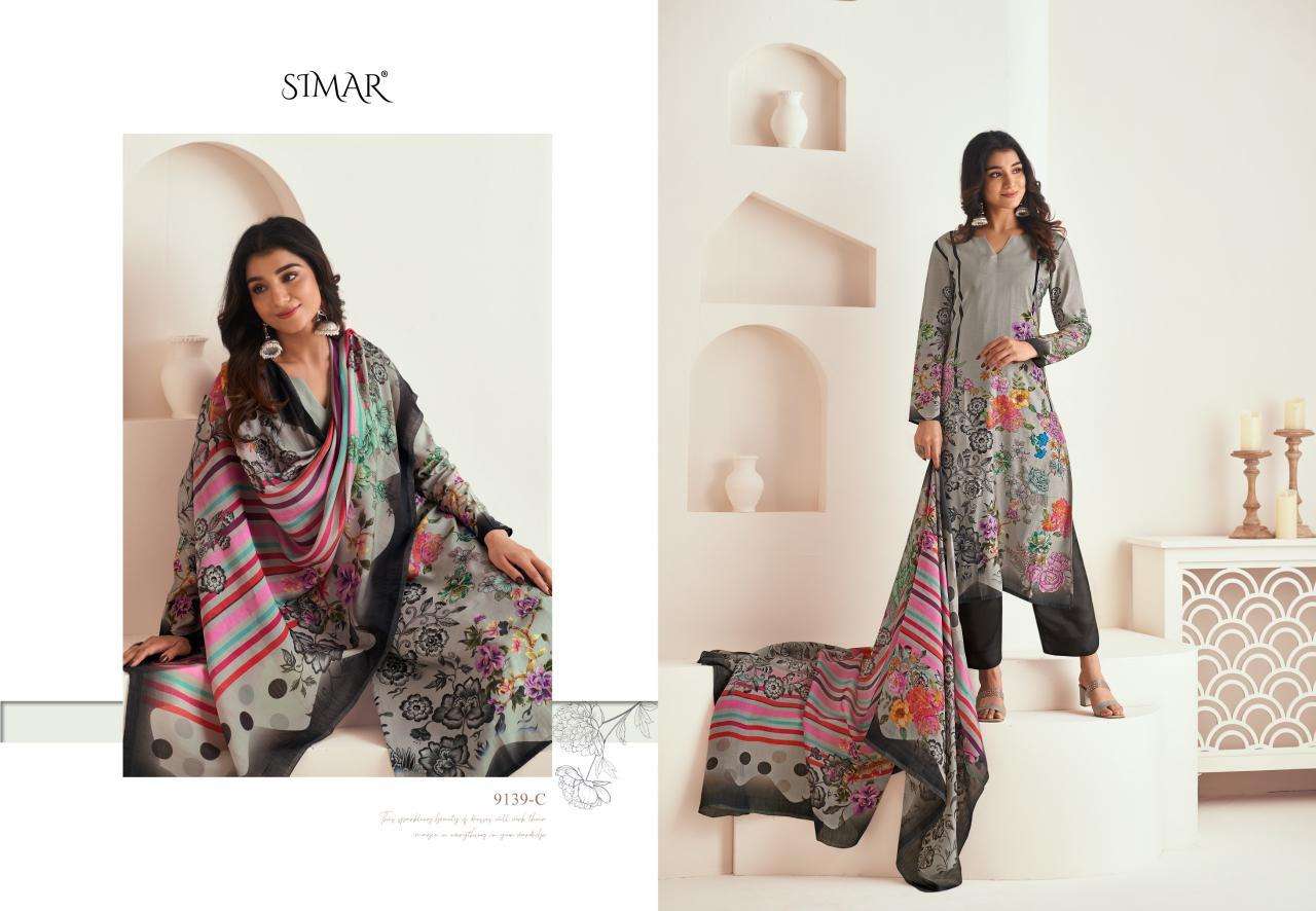 Glossy Simar Chhavi 9139A to 9139D salwar kameez online wholesale