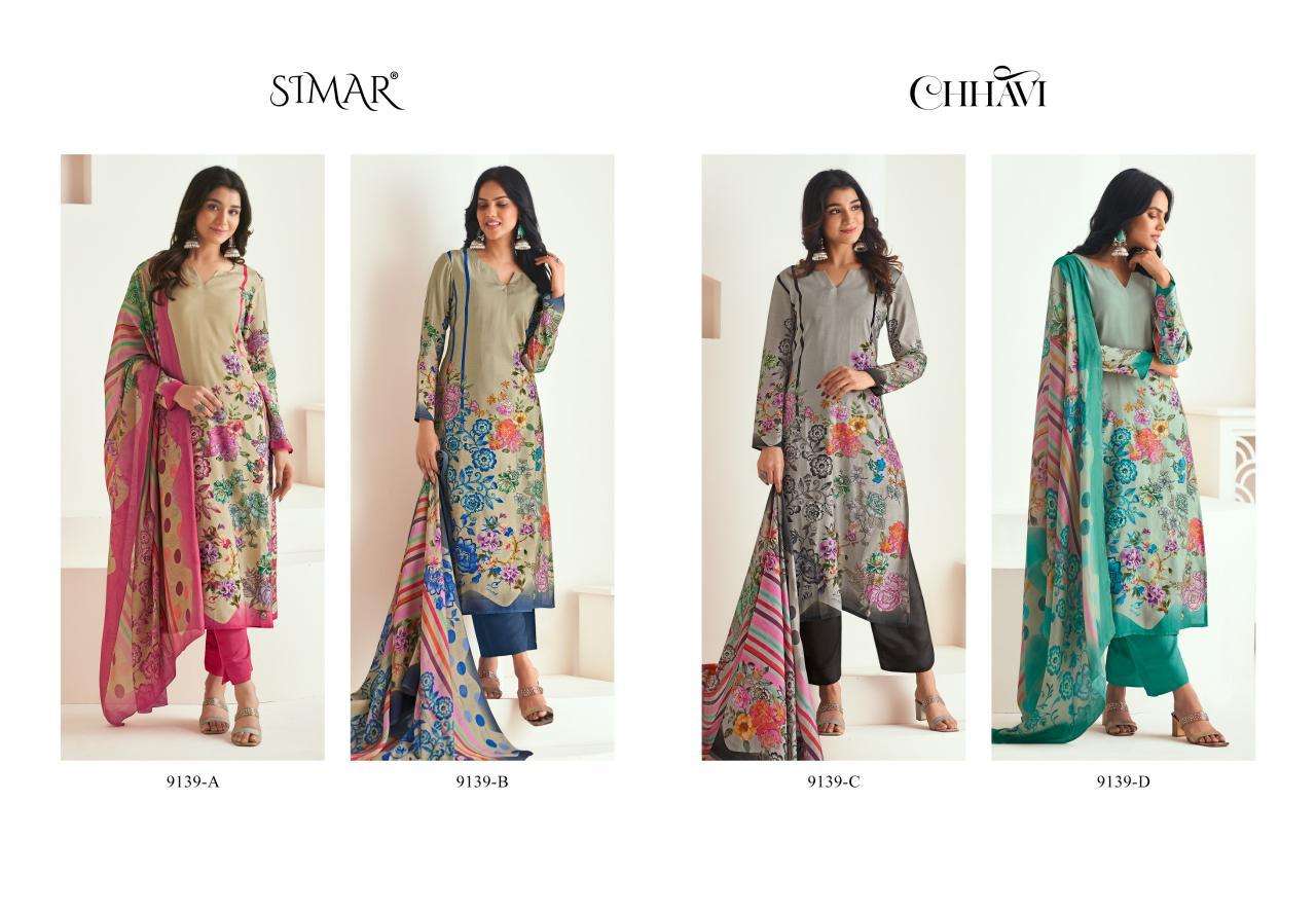 Glossy Simar Chhavi 9139A to 9139D salwar kameez online wholesale