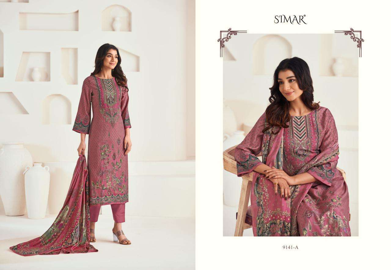 Glossy Simar Kinjal 9141A to 9141D designer salwar kameez wholesale