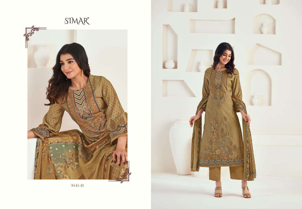 Glossy Simar Kinjal 9141A to 9141D designer salwar kameez wholesale