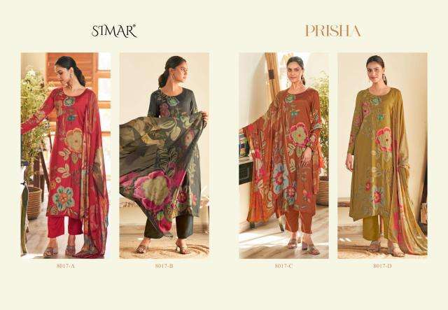 Glossy Simar Prisha 8017A to 8017D wholesale salwar kameez market in kolkata