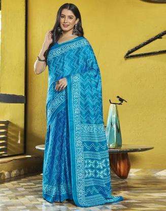 Kapda Thread Dazira cotton printed saree cover wholesale in ahmedabad