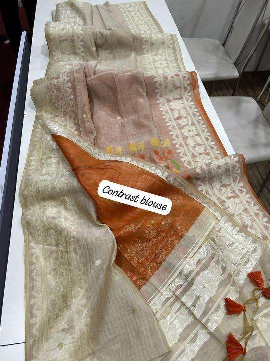 Kapda Thread Dazira Premium soft muga Cotton saree fall wholesale in ahmedabad