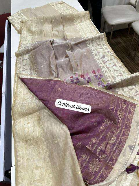 Kapda Thread Dazira Premium soft muga Cotton saree fall wholesale in ahmedabad