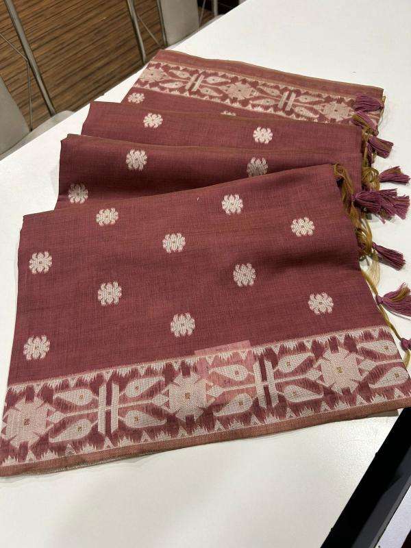 Kapda Thread Muga Cotton Jamdani 6 surat saree wholesale market