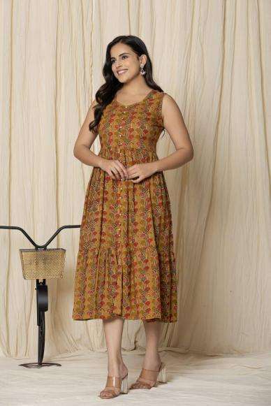 Sabella Cotton Sleeveless Ruffle Maxi Western Dress bangalore with price