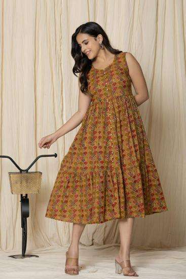 Sabella Cotton Sleeveless Ruffle Maxi Western Dress bangalore with price