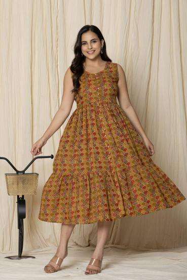 Sabella Cotton Sleeveless Ruffle Maxi Western Dress bangalore with price