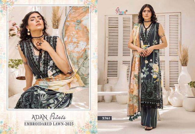 Shree Fabs Adan Prints Embroidered Lawn 2025 Chiffon Dupatta wholesale salwar suit market in mumbai