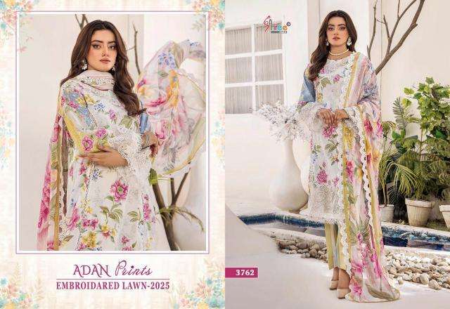 Shree Fabs Adan Prints Embroidered Lawn 2025 Chiffon Dupatta wholesale salwar suit market in mumbai