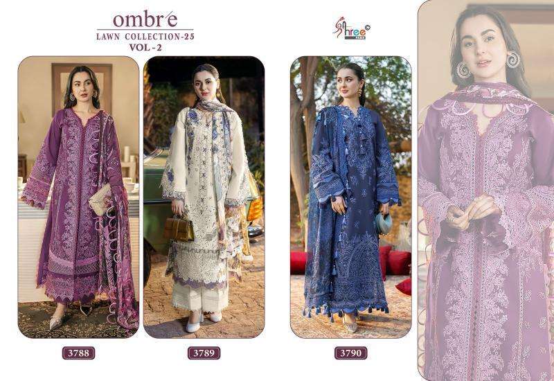 Shree Fabs Ombre Lawn Collection 25 Vol 2 Chiffon Dupatta salwar kameez wholesale surat