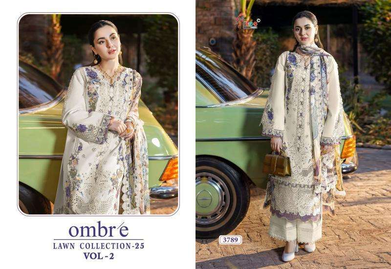 Shree Fabs Ombre Lawn Collection 25 Vol 2 Chiffon Dupatta salwar kameez wholesale surat