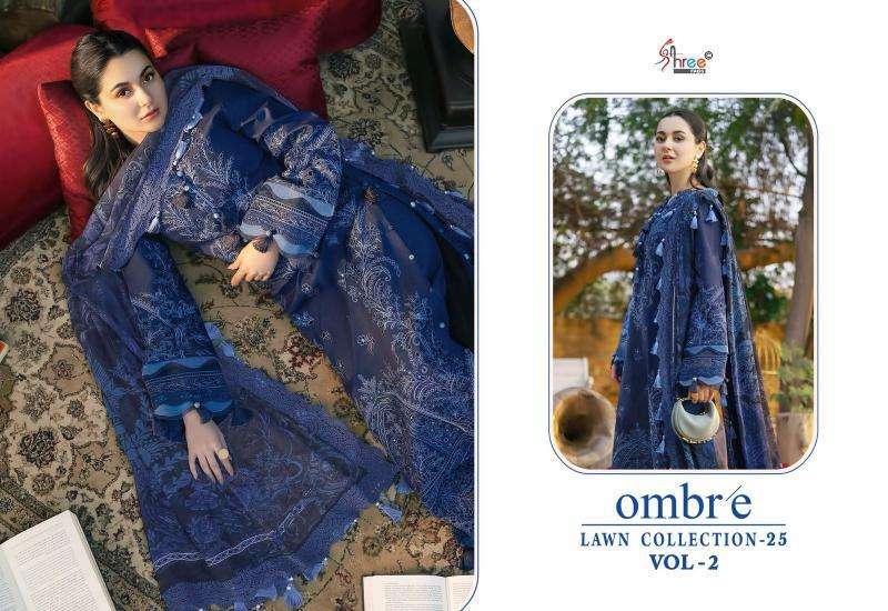 Shree Fabs Ombre Lawn Collection 25 Vol 2 Chiffon Dupatta salwar kameez wholesale surat