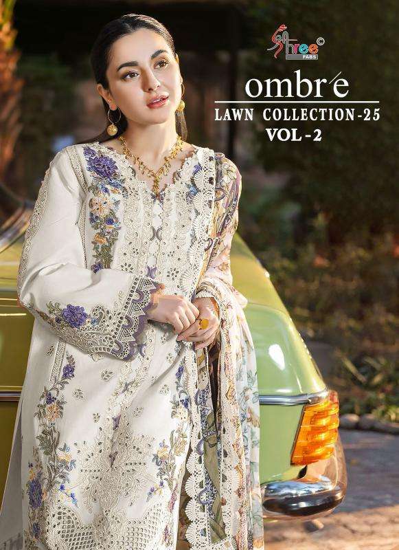 Shree Fabs Ombre Lawn Collection 25 Vol 2 Chiffon Dupatta salwar kameez wholesale surat