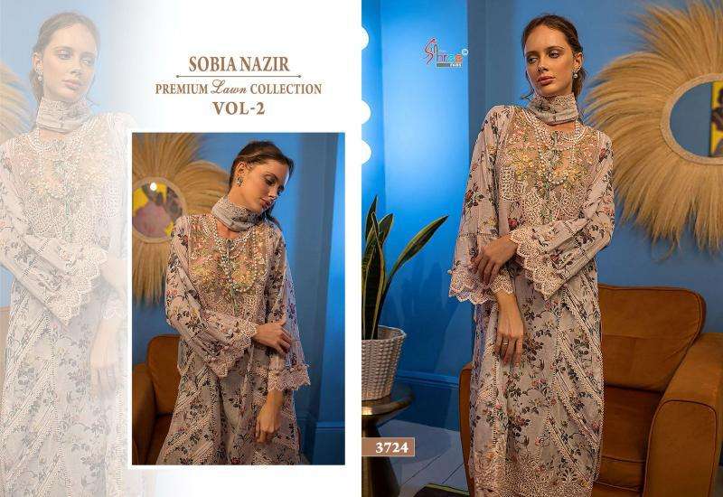 Shree Fabs Sobia Nazir Premium Lawn Collection Vol 2 Chiffon Dupatta wholesale salwar kameez delhi