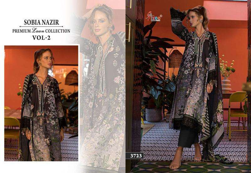 Shree Fabs Sobia Nazir Premium Lawn Collection Vol 2 Chiffon Dupatta wholesale salwar kameez delhi