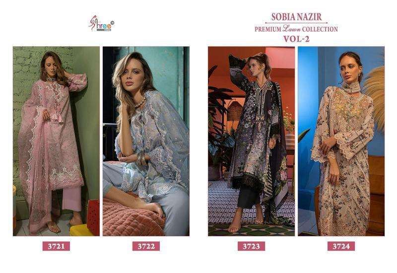 Shree Fabs Sobia Nazir Premium Lawn Collection Vol 2 Chiffon Dupatta wholesale salwar kameez delhi