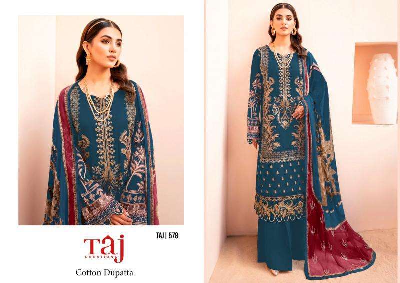 Taj 577, 578 , 579 Chiffon Dupatta salwar kameez wholesale market in mumbai